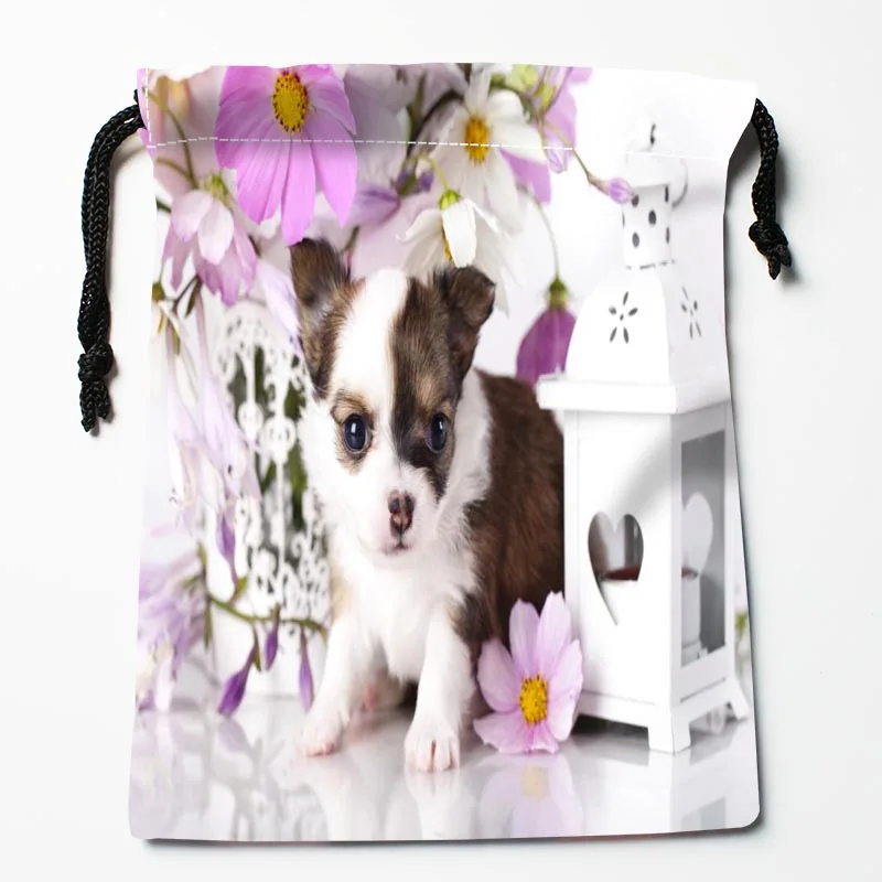 Bolsas personalizadas con cordón para perro Chihuahua, bolsas de regalo impresas, de compresión de más tamaño, 18x22cm