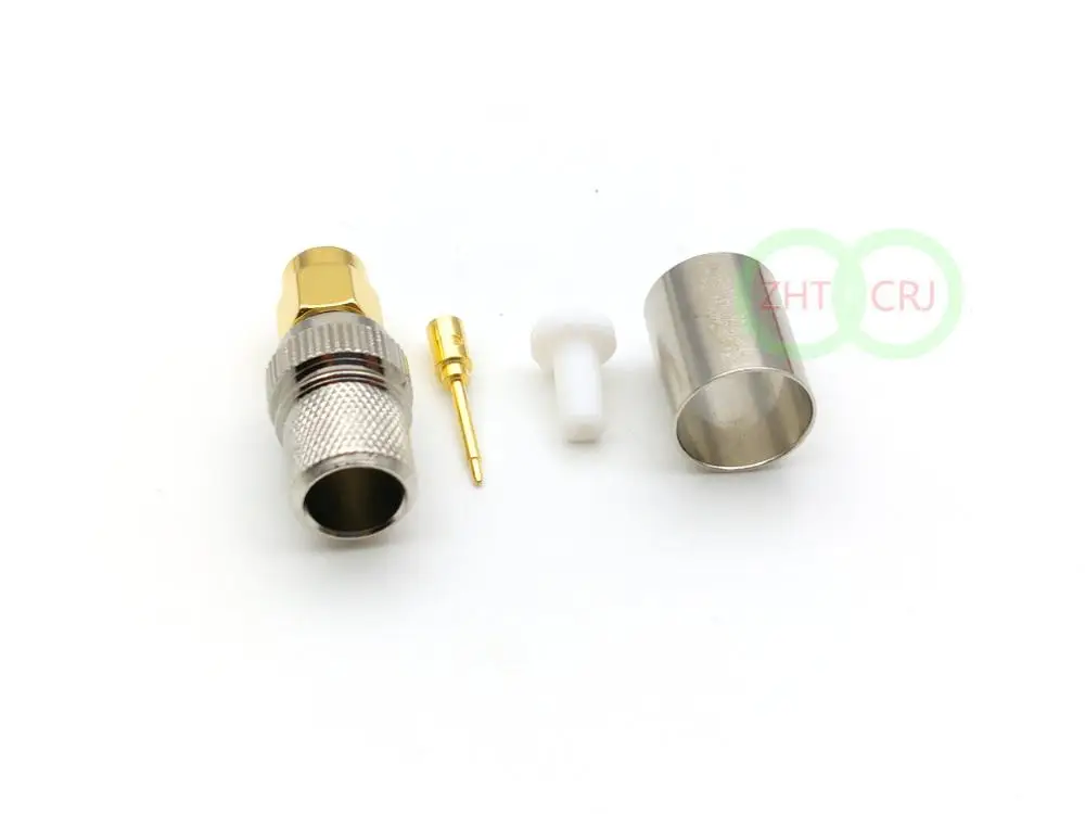 Imagem -04 - Cobre Sma Macho Plug Crimp Conector Rg8 Rg165 Rg213 Lmr400 Adaptador de Cabo rf 100 Peças