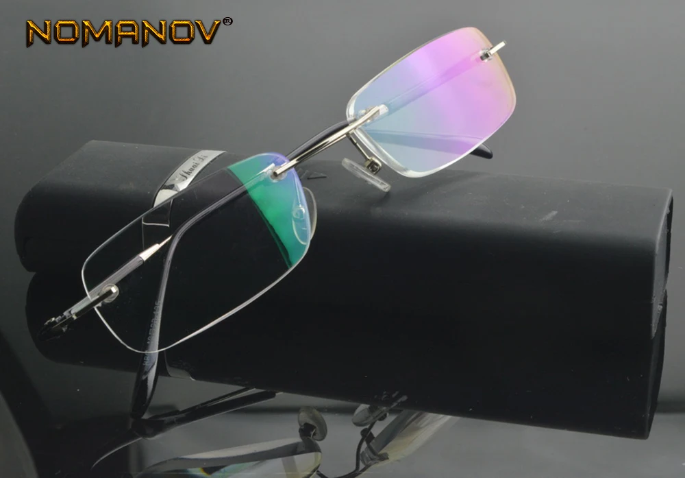 Business Rimless Frameless Ultra-light Portable Blue Light Blocking Reading Glasses +0.75 +1 +1.25 +1.5 +1.75 +2 +2.25TO+4