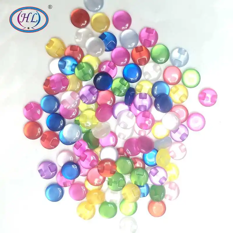 HL 12MM 50/100 pièces Lots de couleurs oeil de chat résine chemise boutons perle vêtement accessoires de couture bricolage artisanat