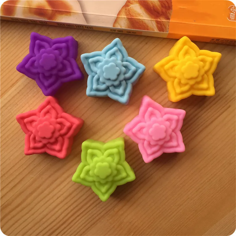 20 pcs/lot 3cm 5cm silicone cake mold handmade flower shaped silicone chocolate mold cupcake liners pudding mold DIY