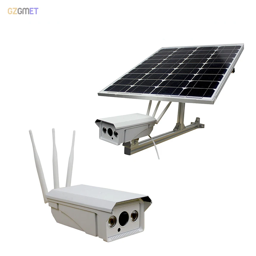 GZGMET 960P 1.3M Solar Power Surveillance Camera  Wireless Outdoor Solar Power IP Camera 3G/4G SIM support  64GB TF