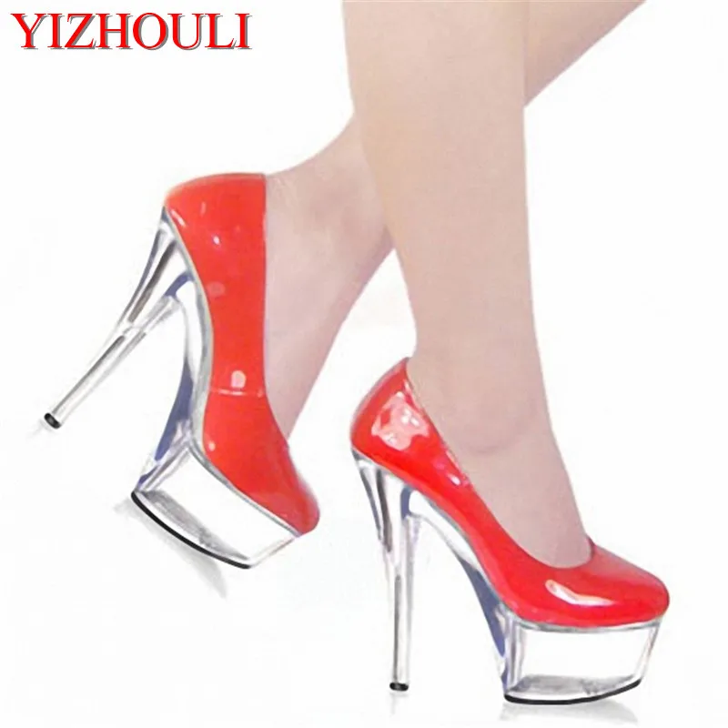 Sexy pure crystal princess single shoes, super high heel temptation sexy shoes, dancing shoes 15cm