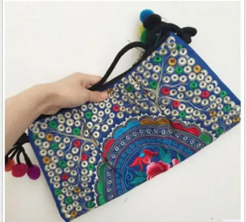 10pcs/lot! 2022 Vintage Embroidery Bag National Ethnic Shoulder Messenger Bag Mini Cross Body Bag