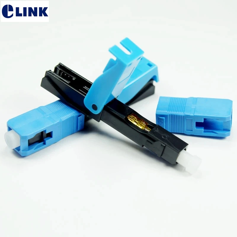 

FTTH SC Fast Connector, Top Ferrule IL 0.8dB SM, Quick Cold Assembly, Field Optic Fiber Connector, Free Shipping, 50mm, 100Pcs