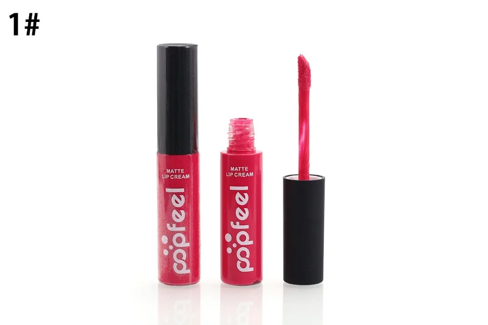 Popfeel Brand Makeup Waterproof batom Tint Lip Gloss Red Brown Nude Long Lasting Hot Popfeel Brand Liquid Matte Makeup Lipstick