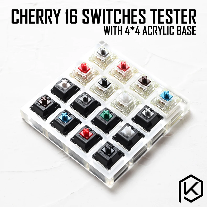 acrylic Switch Tester 4X4 clear housing  base for cherry brown black red blue tactile grey silver green nature white clear rgb