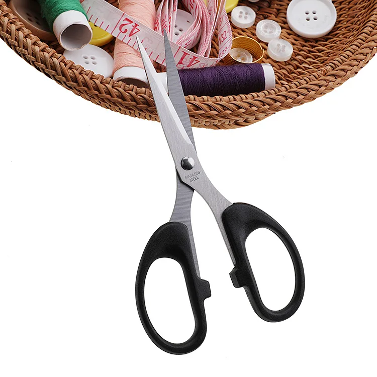 100pcs lot Stainless Steel Stationery Office Scissors Student Scissors blister card packing Household scissors