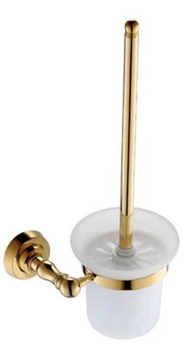 gold finish Bath Bathroom Suction Cup Toilet Brush Holder GB002c