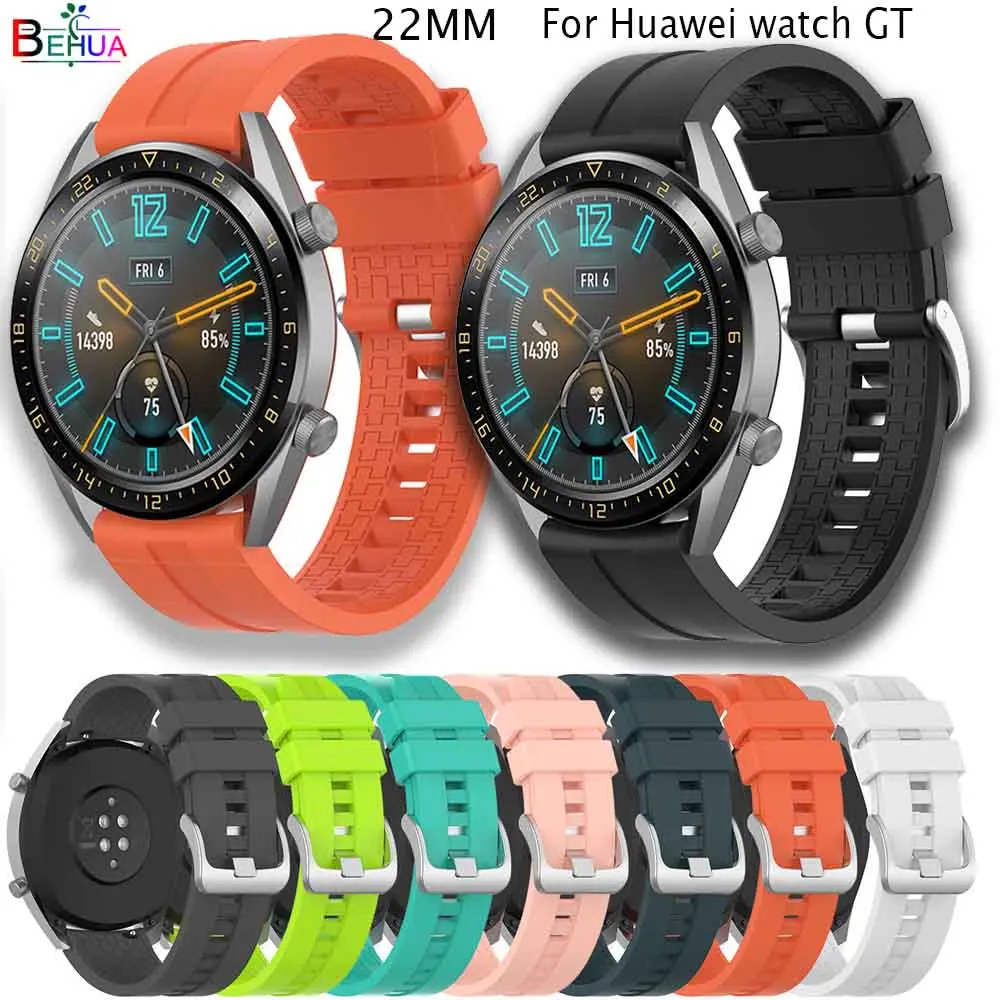 sport Silicone 22mm watchband For Huawei watch GT 46mm/Active/gear s3/Honor Magic smart watch Replacement wristband  Accessories