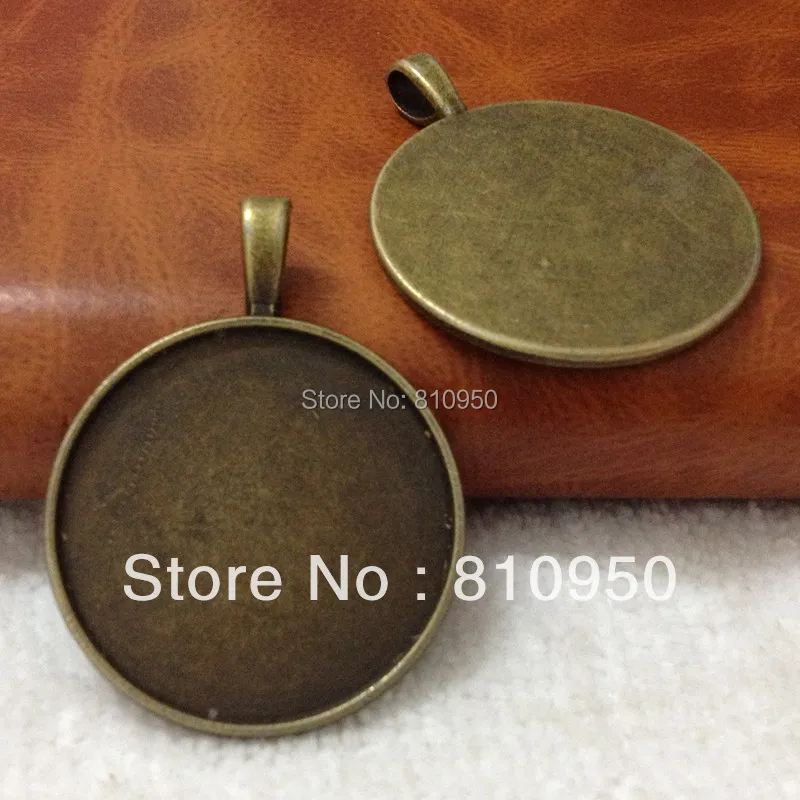 

40pcs/lot Inner size:30MM Alloy/Metal Antique Bronze Blank Cameo Pendant cabochon Base Setting