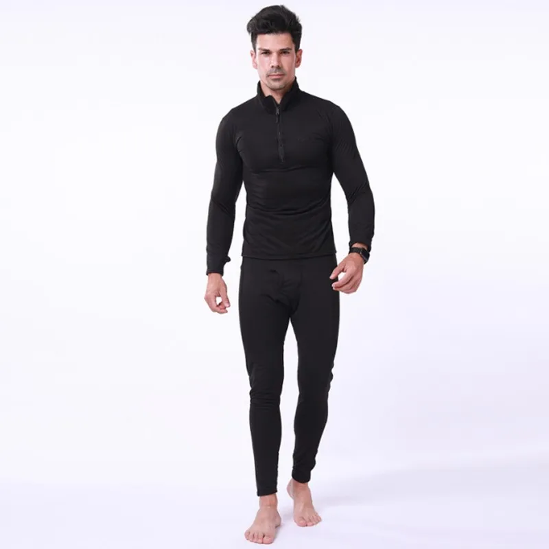 Conjuntos de ropa interior térmica para hombre, ropa interior térmica de manga larga, gruesa, para invierno