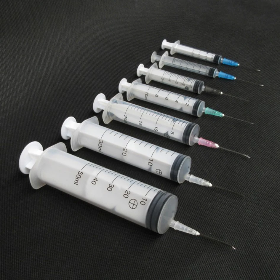 100pcs 5ml 10ml 20ml 30ml 50ml disposable reagent bottles plastic nutrient syringe hydroponic measure disposable sampler inject