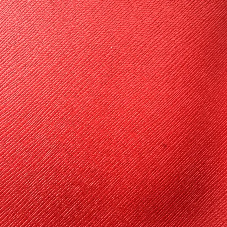 

Imitation Cross Line Embossed Artificial Synthetic Pu Leather Material