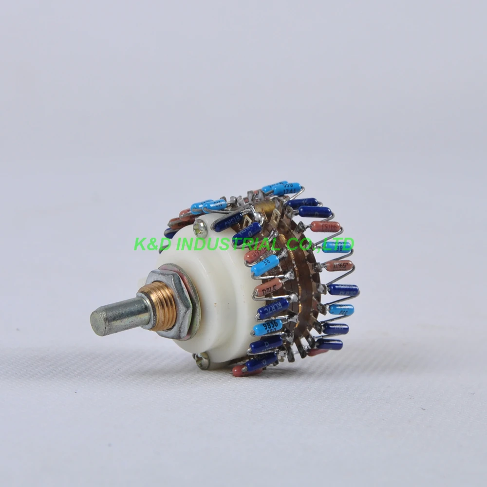 

1pc 2P 23 Step DALE Attenuator Volume Pot Stereo Potentiometer 250KY for Tube Amplifier Parts