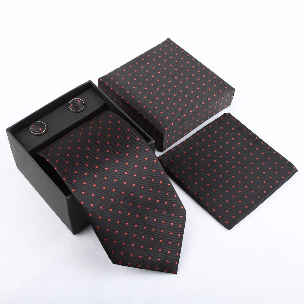 HOOYI 2018 Neck Tie Set Floral Ties for Men Fashion Handkerchief Cufflinks Gift Box Wedding Pocket square