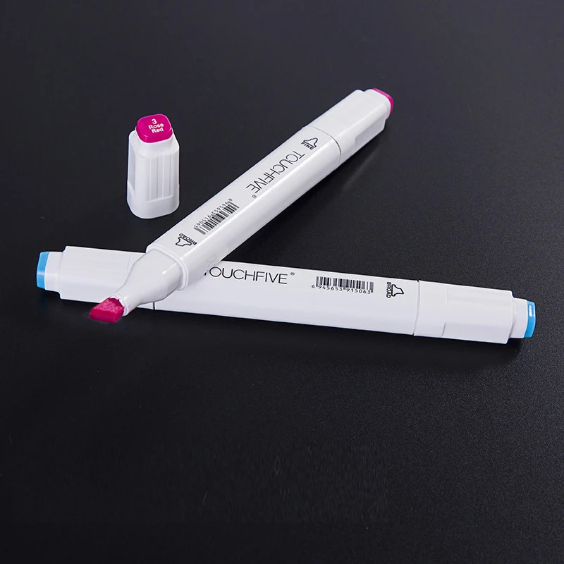 TOUCHFIVE 1pcs Dual Head Art Markers Brush Pen Alcohol Based Sketch Manga Markers For School Drawing Coloring Art Supplies