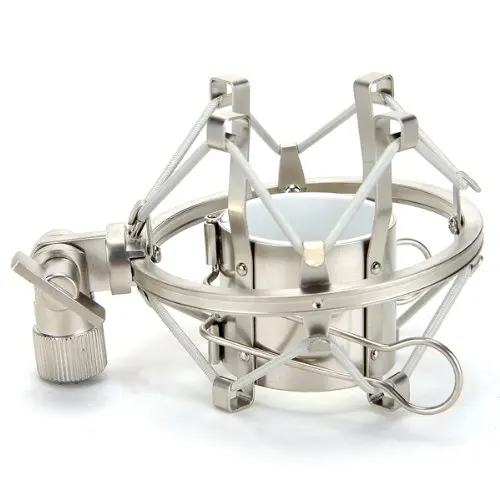 Silver 43MM Microphone Shock Mount For 60MM-80mm Diameter Condenser M-800 metal shock mounts