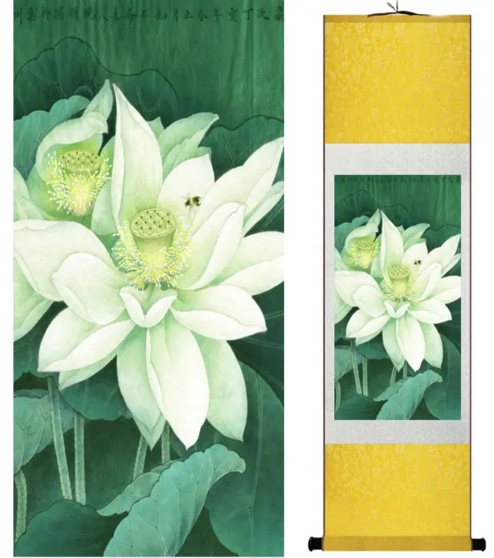 Lotus  painting Water lily painting   Chinese wash painting home decoration painting Chinese traditional art panting  No.32407