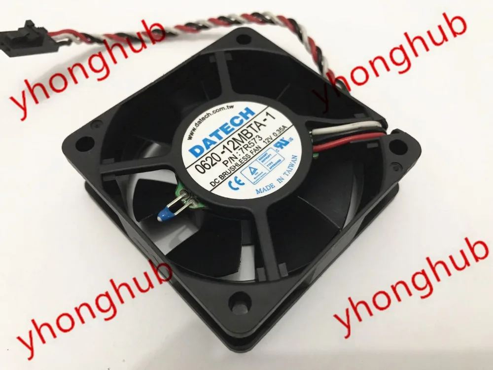 

DATECH 0620-12MBTA-1 DC 12V 0.35A 60x60x20mm 3-Wire Server Cooling Fan