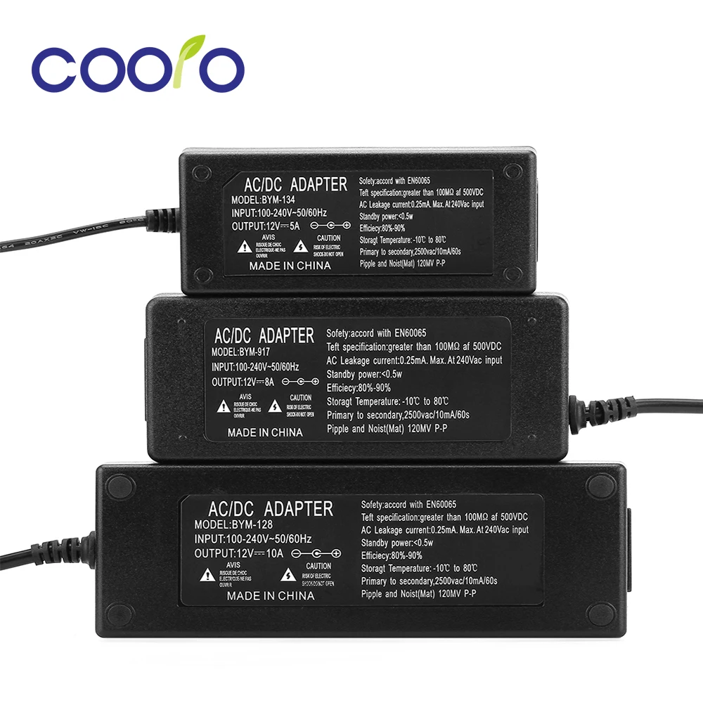 

12V 5A/8A/10A Led Power Supply Led Driver Transformer AC100-240V to DC12V Power Adaptor for Led Strip Lights US/UK/EU/AU