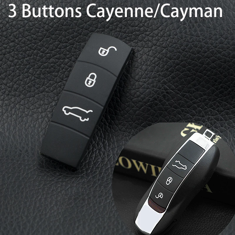 3 Buttons Silicon Rubber Key Shell For Porsche Cayenne Macan 911 Boxster Cayman Panamera Silicon Button Key Button Replacement