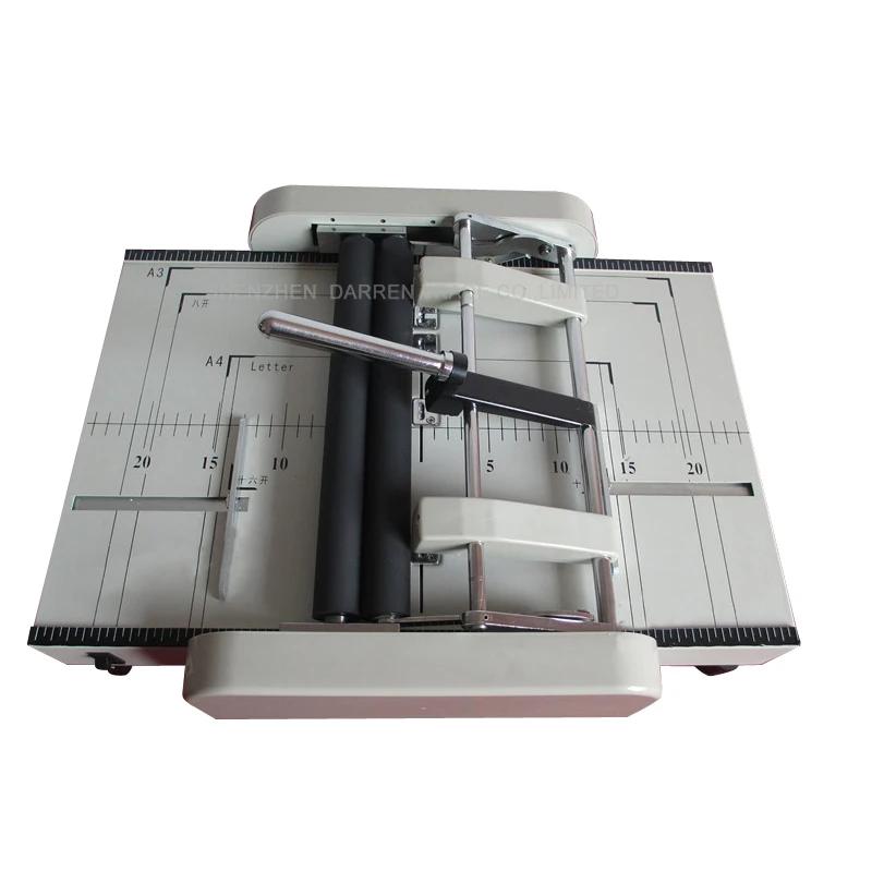 220v/110v A3 size electric folding machine Paper creasing machine Automatic electric stapler paper binding machine