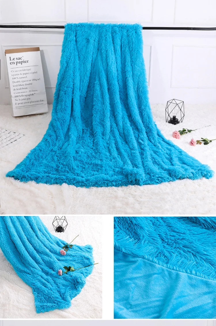 

Drop Shiipping 3 size Fluffy Plush Blanket Soft Blanket Bedding Supplies Shaggy Fuzzy Fur Faux Warm Sherpa Throw Blanket