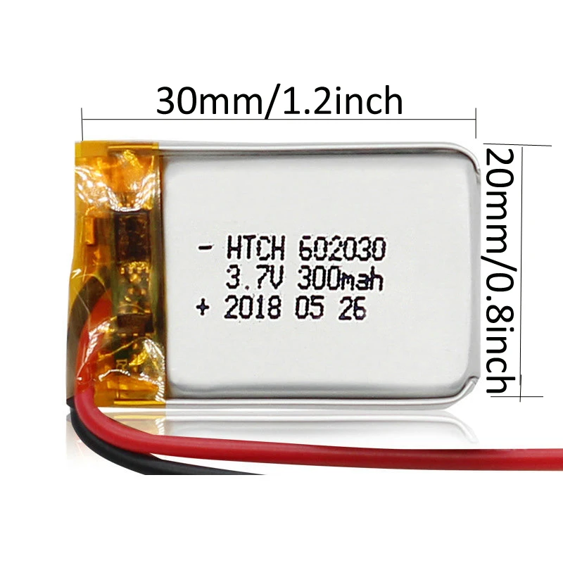 300 mAh 602030 3.7 V Pin lithium polymer, bluetooth MP3 MP4 Đồng Hồ Thông Minh không dây Thẻ âm Sạc Li-ion Tế Bào