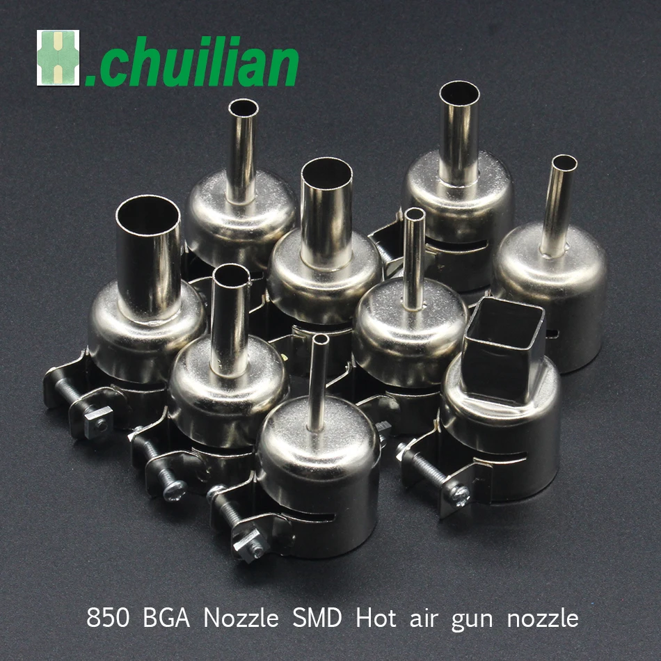 

chuilian 9/pcs/lot Hot air gun nozzle Air gun handle BGA Nozzle SMD Hot air gun nozzle 850 Hot air For saike yihua aoyue ATTEN