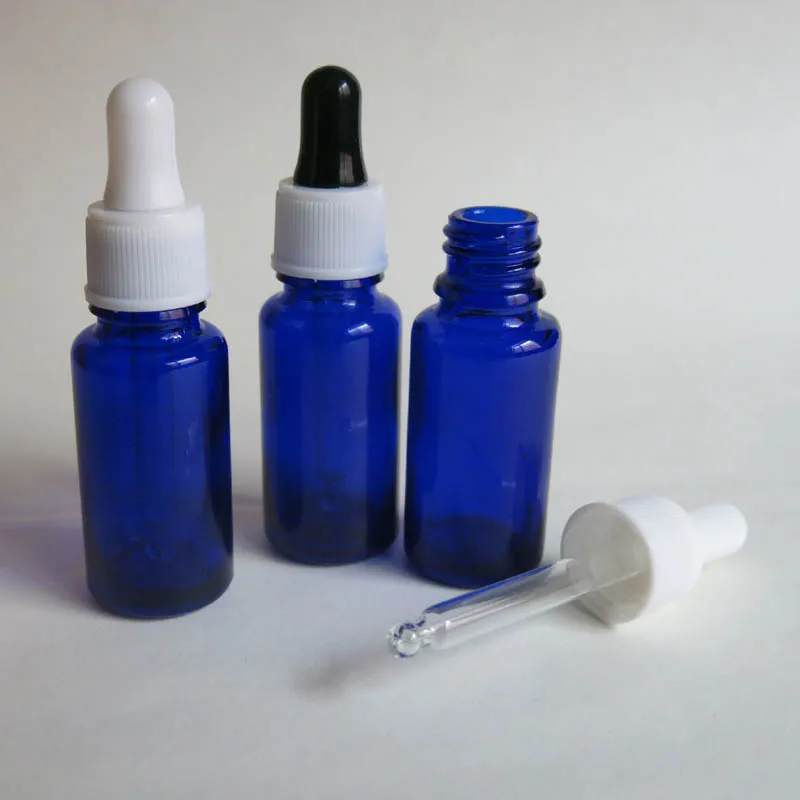 100pcs Wholesale 100 Pcs 15 ml Blue dropper Glass bottles ,empty 15ml Reagent Eye Dropper  glass Liquid Pipette Bottles