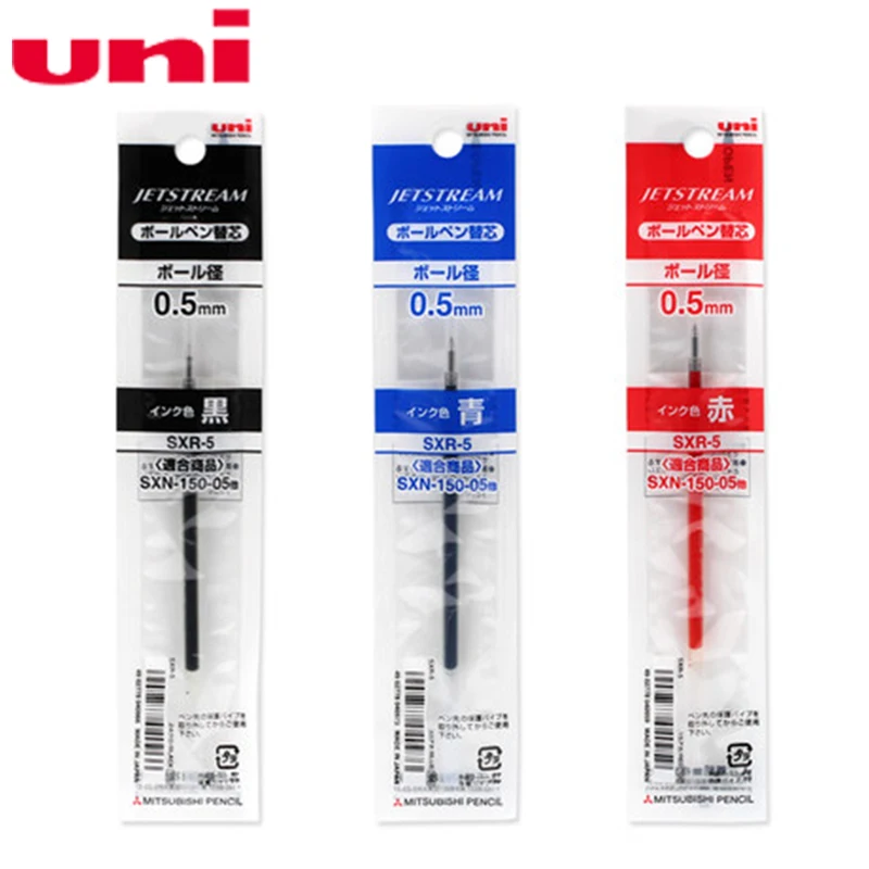 Uni SXR-5 Jetstream Refills Retractable 0.24mm Line for SXN-155/155S/1000 0.5mm Ball Japan Black/Blue/Red Colors