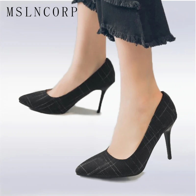 

size 34-48 New Women Shallow Office Shoes New Arrival Sexy Concise Solid High Heels Pointed Toe Pumps Fashion Party Zapato Mujer