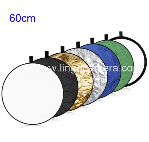 Reflector de luz plegable 7 en 1, 24 "/ 60cm, colorido, portátil, para estudio de fotografía, Disco Multi fotográfico