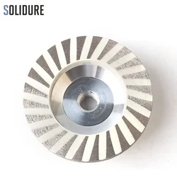 Ruedas de copa de diamante rellenas de resina de grano fino de 4 pulgadas, respaldo de aluminio de molienda de taza turbo para moler piedra, hormigón y azulejos