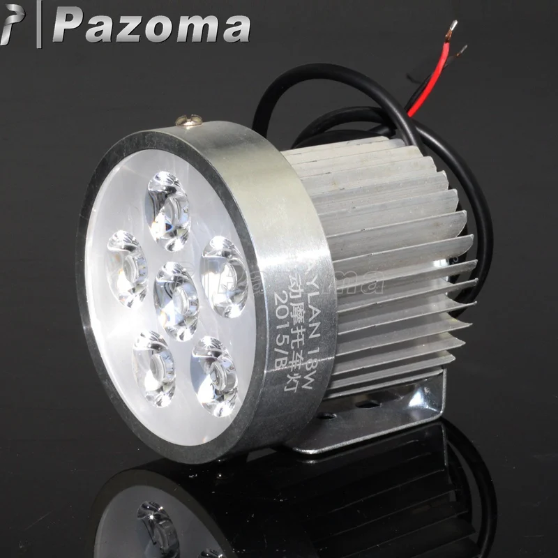 PAZOMA Hot Aluminum Motorcycle Bike 18W 6 LED Headlight Work Driving Spot Light Fog Off-Road 12V