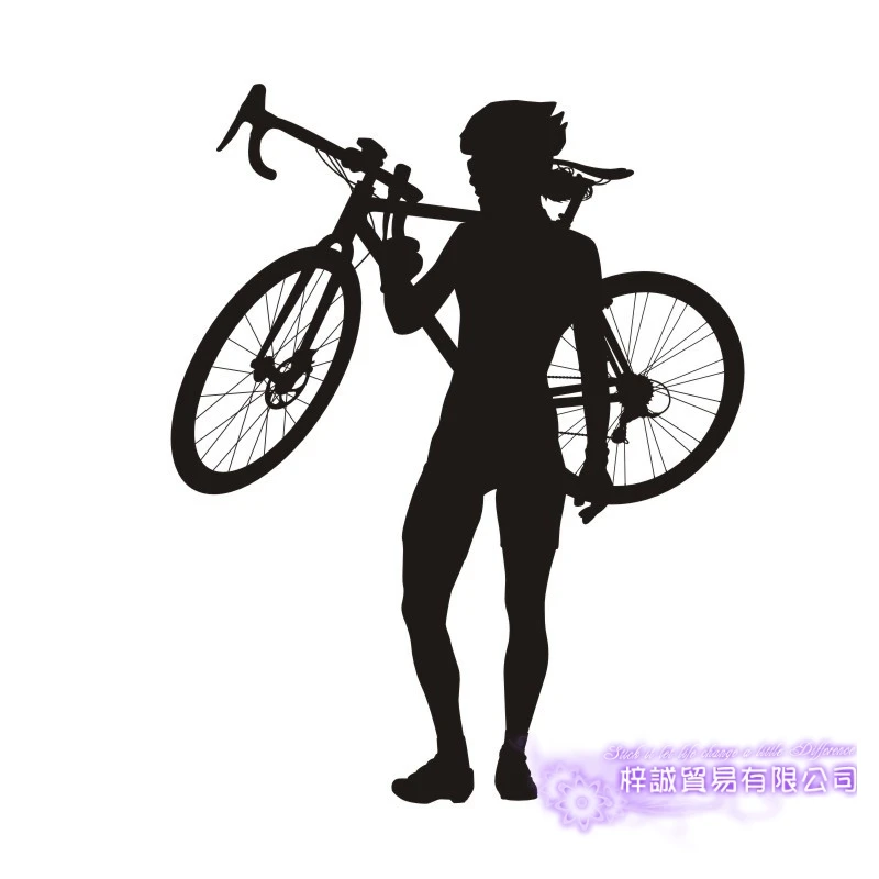 Women Bike Shop Wall Sticker Customized Sports Posters Vinyl Wall Decals Pegatina Decor Mural Car Windows Bicycle Decal