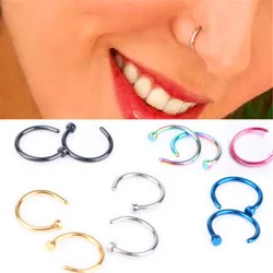 4PCS Stainlees Steel Clip Snag In The Nose Women Cute Girls Fake Piercing Hoop Stud Female Body Jewelry Wedding Party Gift