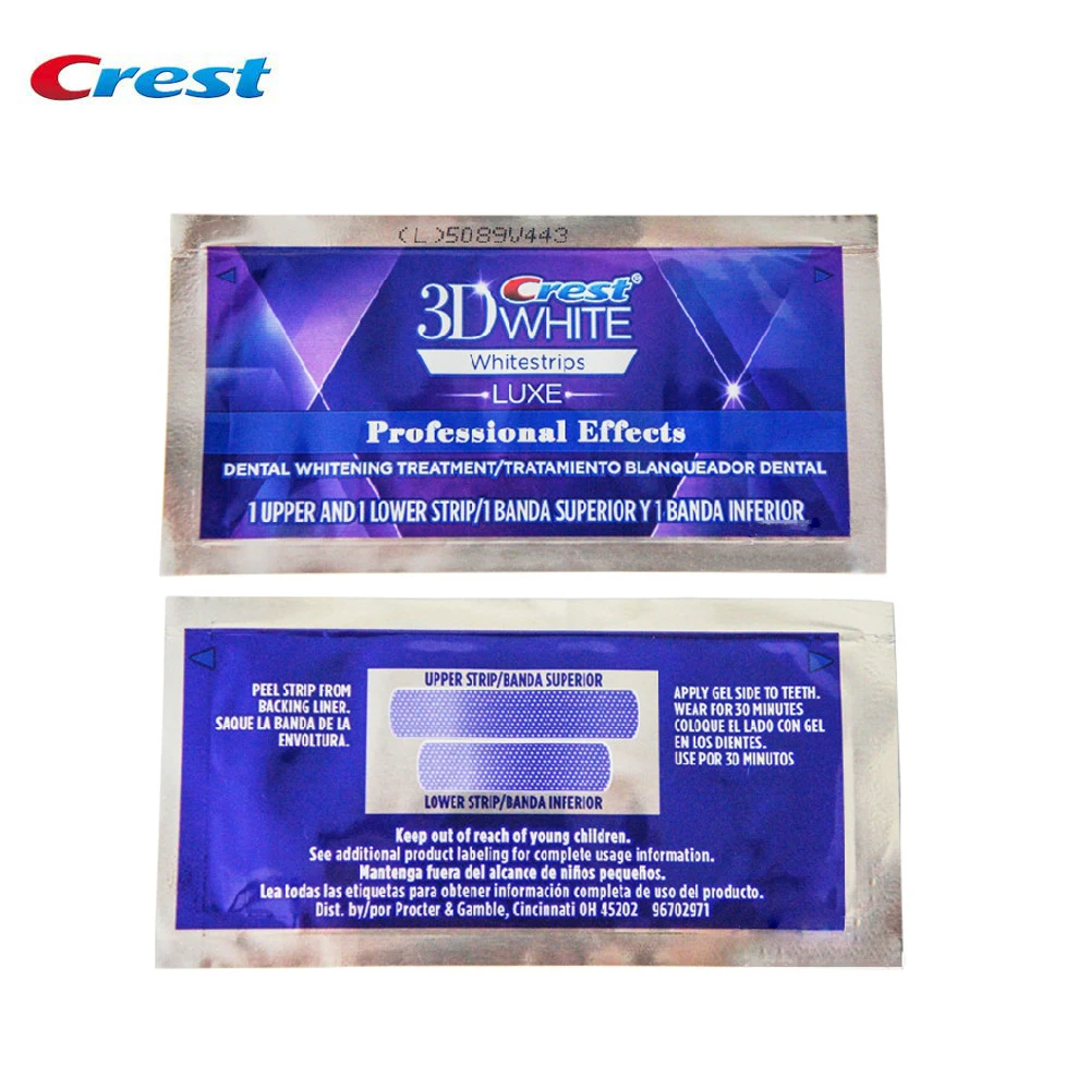 Без коробок Crest 3D White LUXE Whitestrips отбеливание зубов 10 мешков (20 полос)