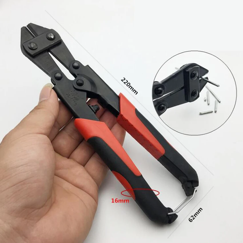 New 8Inches Two-color Handle Mini Bolt Cutter Steel Wire Cutting Plier 65 # Manganese Steel Crimping Plier Cutter Tool