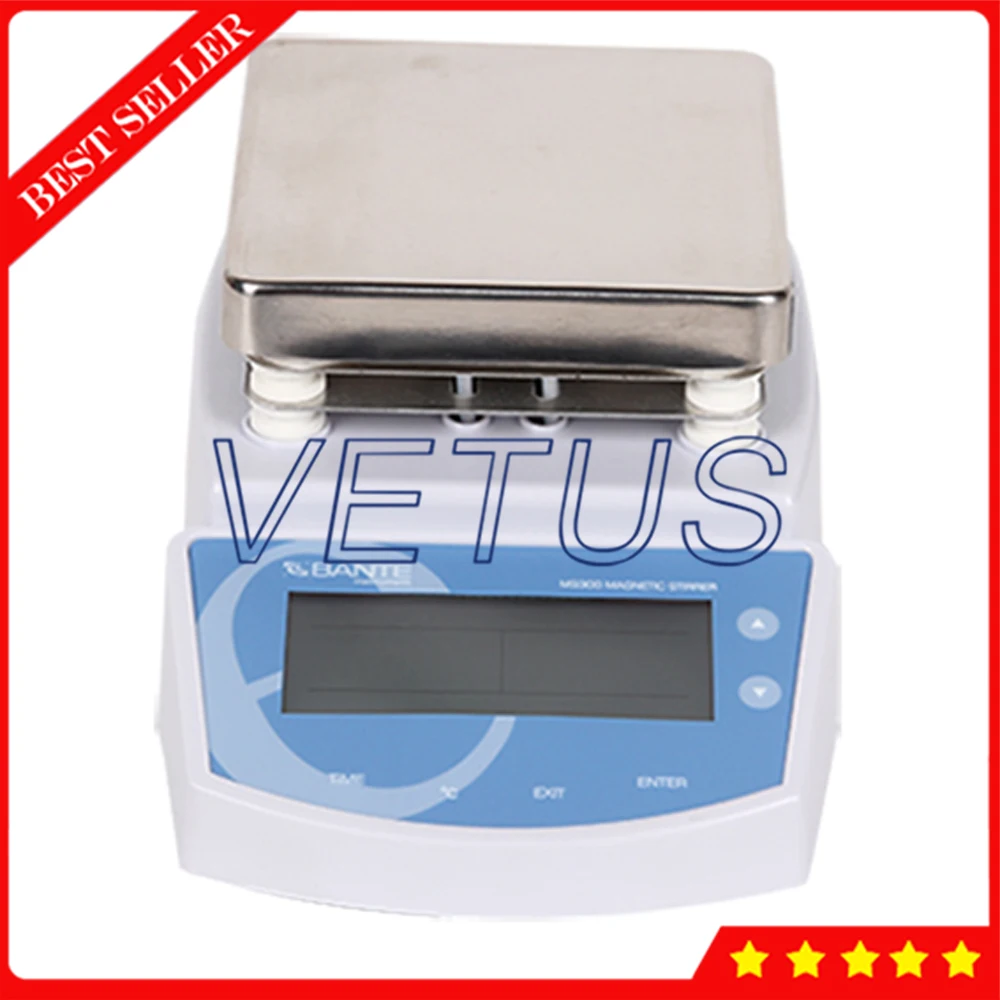 Digital Hot Plate Thermostatic Magnetic Stirrer With 300 Celsius Max Heating temperature magnetic stirrer MS300