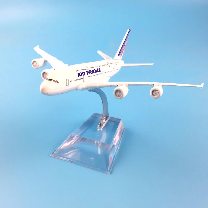 16cm plane model Airbus 380 Air France Airways aircraft A380 Metal simulation airplane model for kid toys Christmas gift