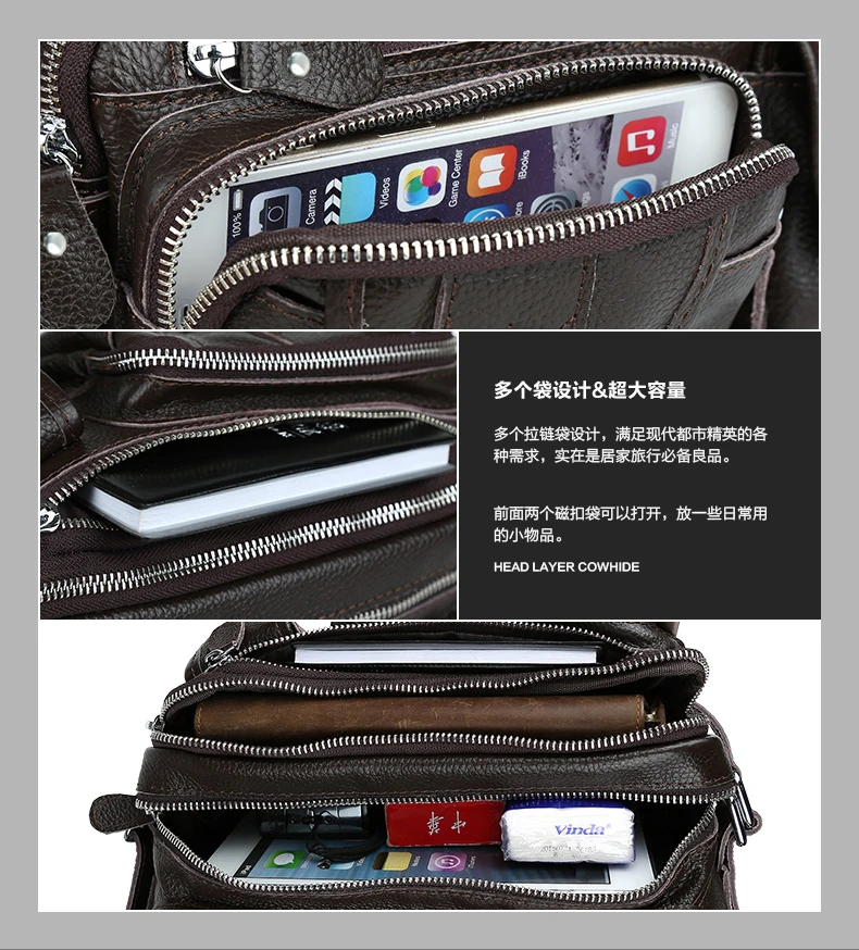 Fashion Men Genuine leather waist bag for men Waist Pack leather fanny pack waist pouch black male Belt Bag Money Belt