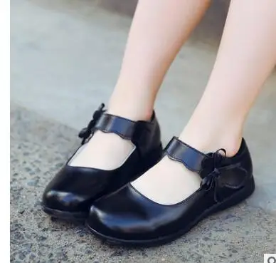 Kinder Schuhe Für Mädchen Leder Schuhe Kinder Mode Schwarz Einzelnen Schuhe Prinzessin Leder Student Schule Frühling/Herbst Einzelnen Schuhe