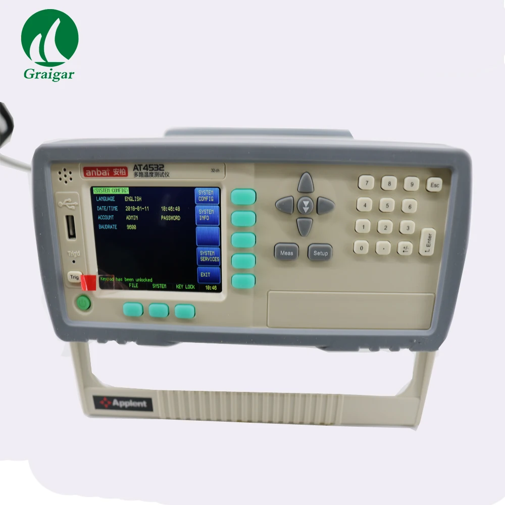 AT4532 อุณหภูมิอุตสาหกรรม Thermocouple เครื่องวัดอุณหภูมิเครื่องบันทึกอุณหภูมิ