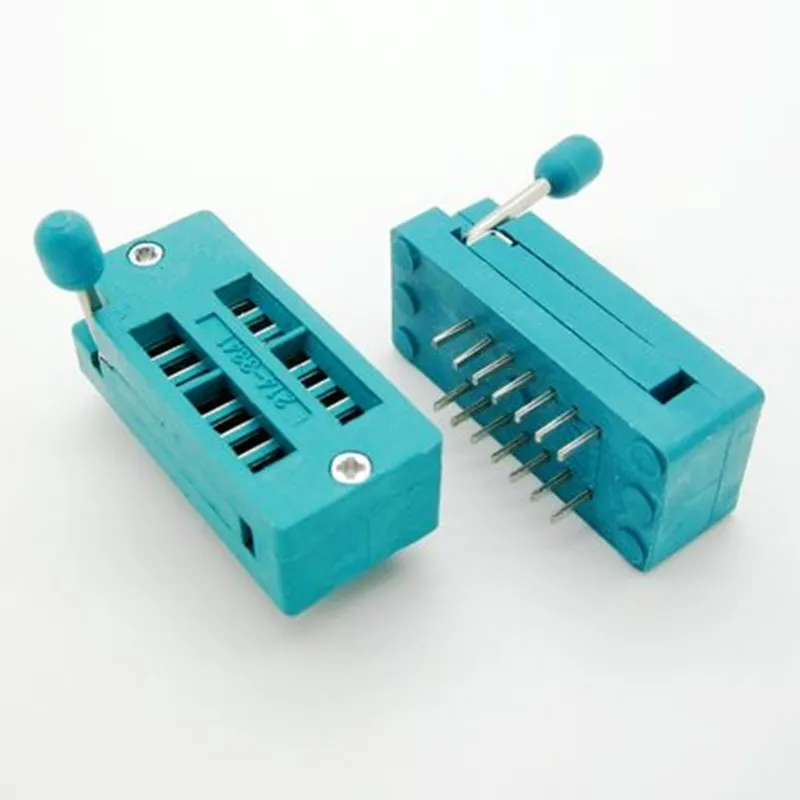 2pcs IC Test Universal ZIF Socket 14pin 14 pin dip 2.54mm IC Socket