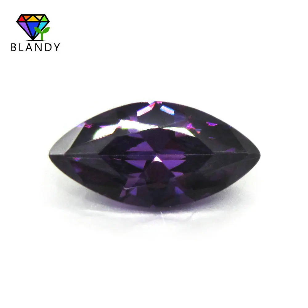 Free Shipping 1.5x3~10x20mm Marquise Shape Amethystine Cubic Zirconia Stone Synthetic Gems 5A CZ stone For Jewelry