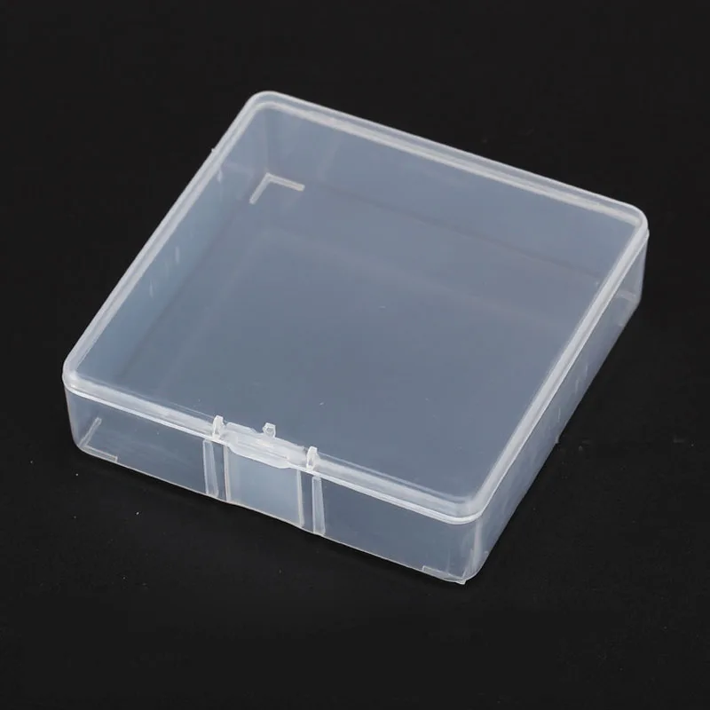 648pcs 8.2*8.2*2.3cm Small Square Clear Plastic Jewelry Storage Boxes Beads Crafts Case Collection Parts Containers ZA5126