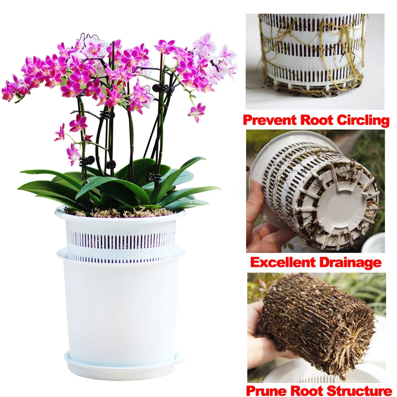 Meshpot 5 6 8 Inches  Excellent Drainage Plastic Orchid Pot With Holes Air Pruning Garden Supplies Orchid Container Flower Pot