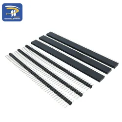 20pcs/lot 40Pin 1x40 Single Row Male and Female 2.54 Breakable Pin Header PCB JST Connector Strip for Arduino Black